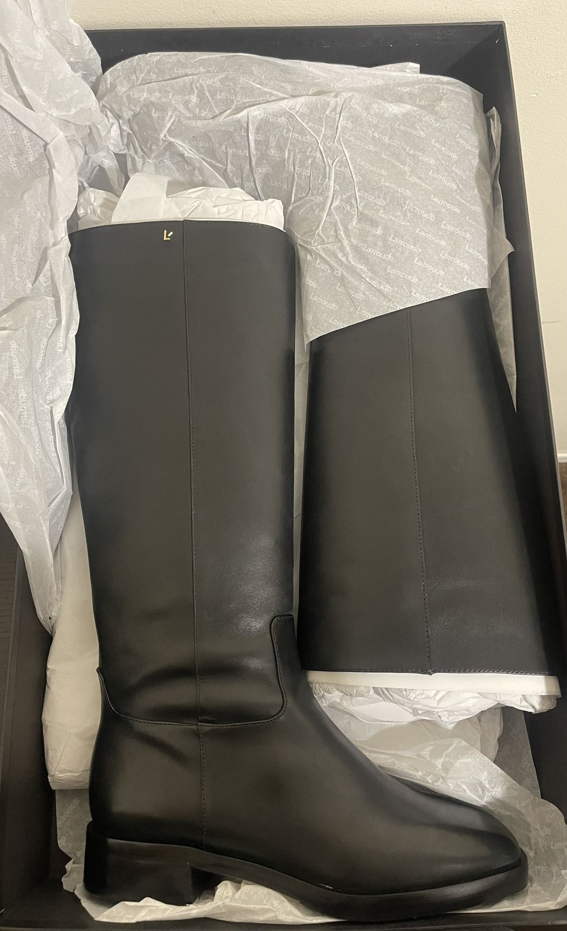 Anne Boot In Black Leather Larroude