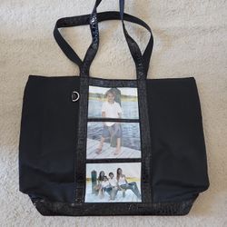 Braggables Tote with Photo Inserts, Black