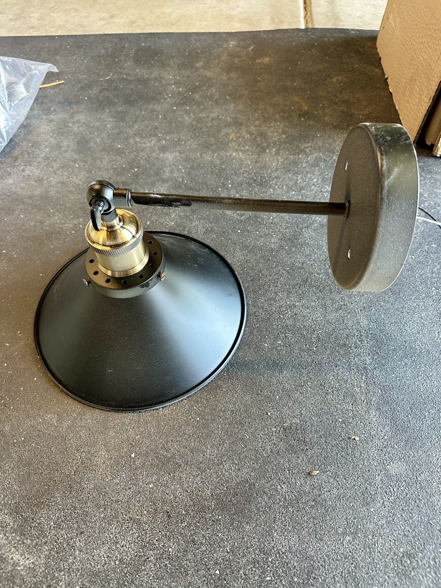 (3) Complete Black And Bronze Wall Lamps