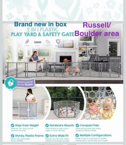 New in box Regalo Safety 192" Super Wide Baby Gate & Play Yard, 2-in-1 Adjustable Playpen for Babies. Russell/Boulder area