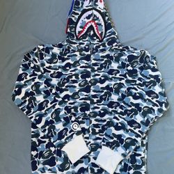 Brand New Medium Blue Bape Hoodie 