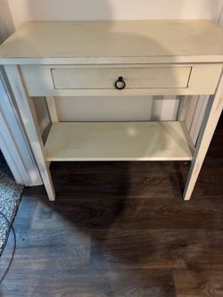 Distressed Antique White Accent / Console Table with Drawer
