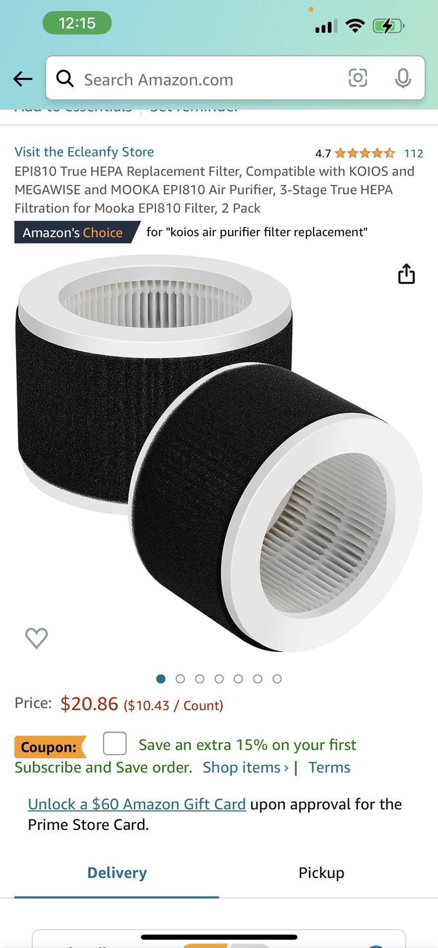 PURIFIER HEPA FILTER