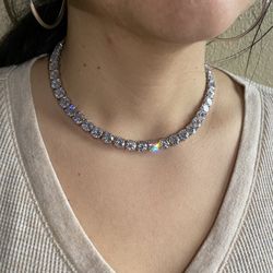 10 mm 15 in women Gold Plated choker tennis chain