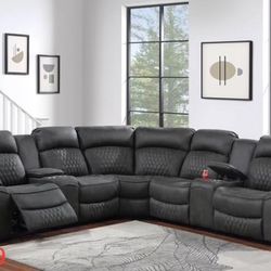 Power Recliner Sectional Sofa 