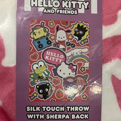 Hello Kitty And Friends (W/Bluey) SILK TOUCH THROW WITH SHERPA BACK