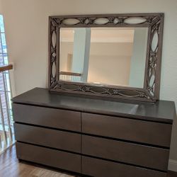 Dark Gray Dresser (with Mirror)