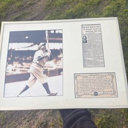 Babe Ruth Photo And Newspaper Clip