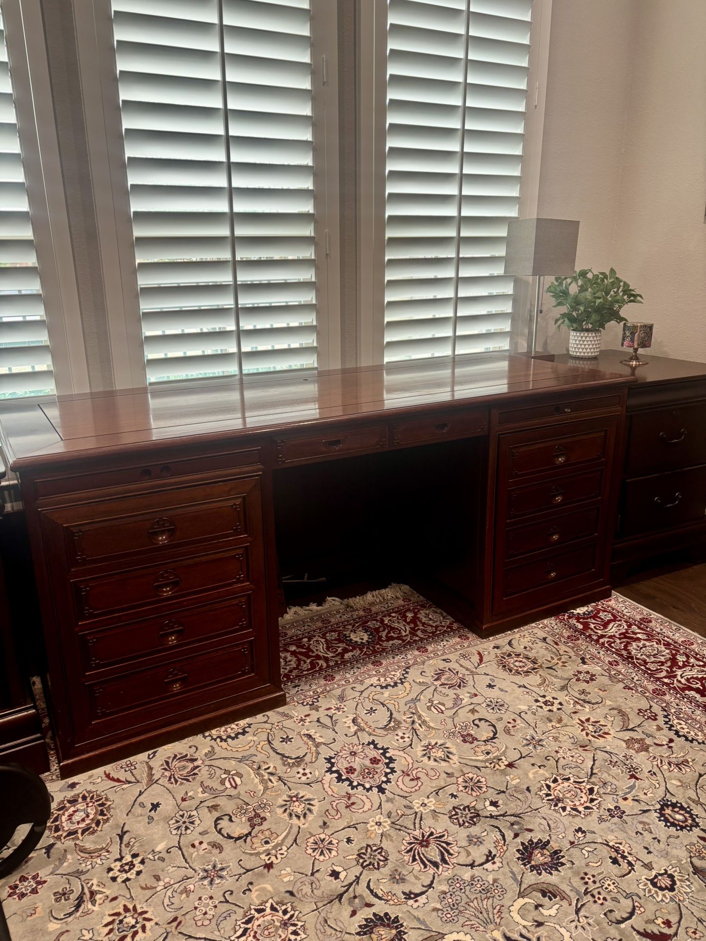 Office Desk - Solid Rosewood Hand carved 