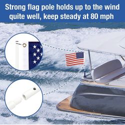 Boat American Flag with Pole 12x18 Boat Flag Pole Mount 