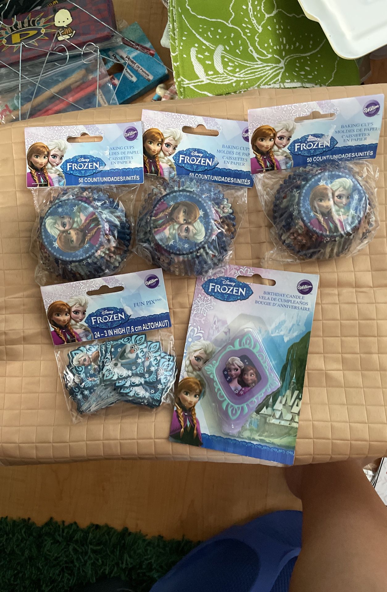 Frozen Theme Baking Cups, Fun Pix, And Candle