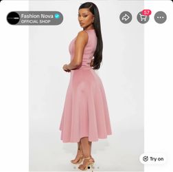 Fashion Nova Pink Sleeveless Midi Dress
