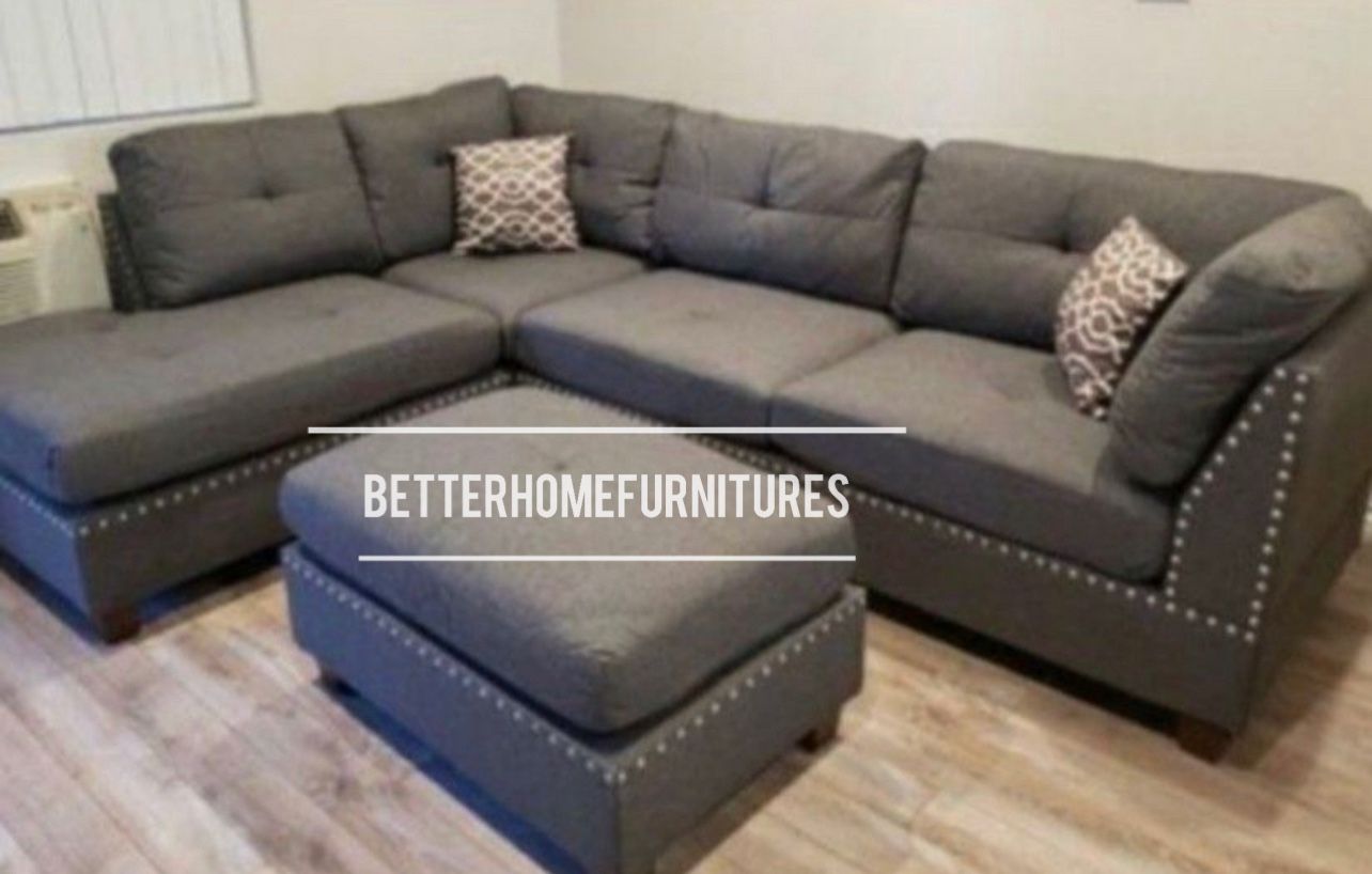 Brand new sectional With Ottoman - 0 interest Finance available- shop now pay later- NO CREDIT NEEDED.