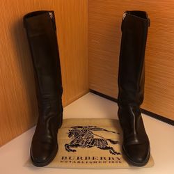 Burberry Black Leather Riding Boots