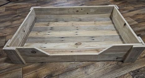 Handmade dog beds made out of reclaimed wood