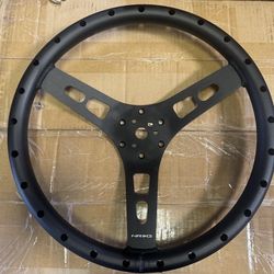 La Zona Auto Parts 1 inch Dish 350 mm 3 Spoke Steering Wheel Volante de conducir 6 bolt 70 mm pattern