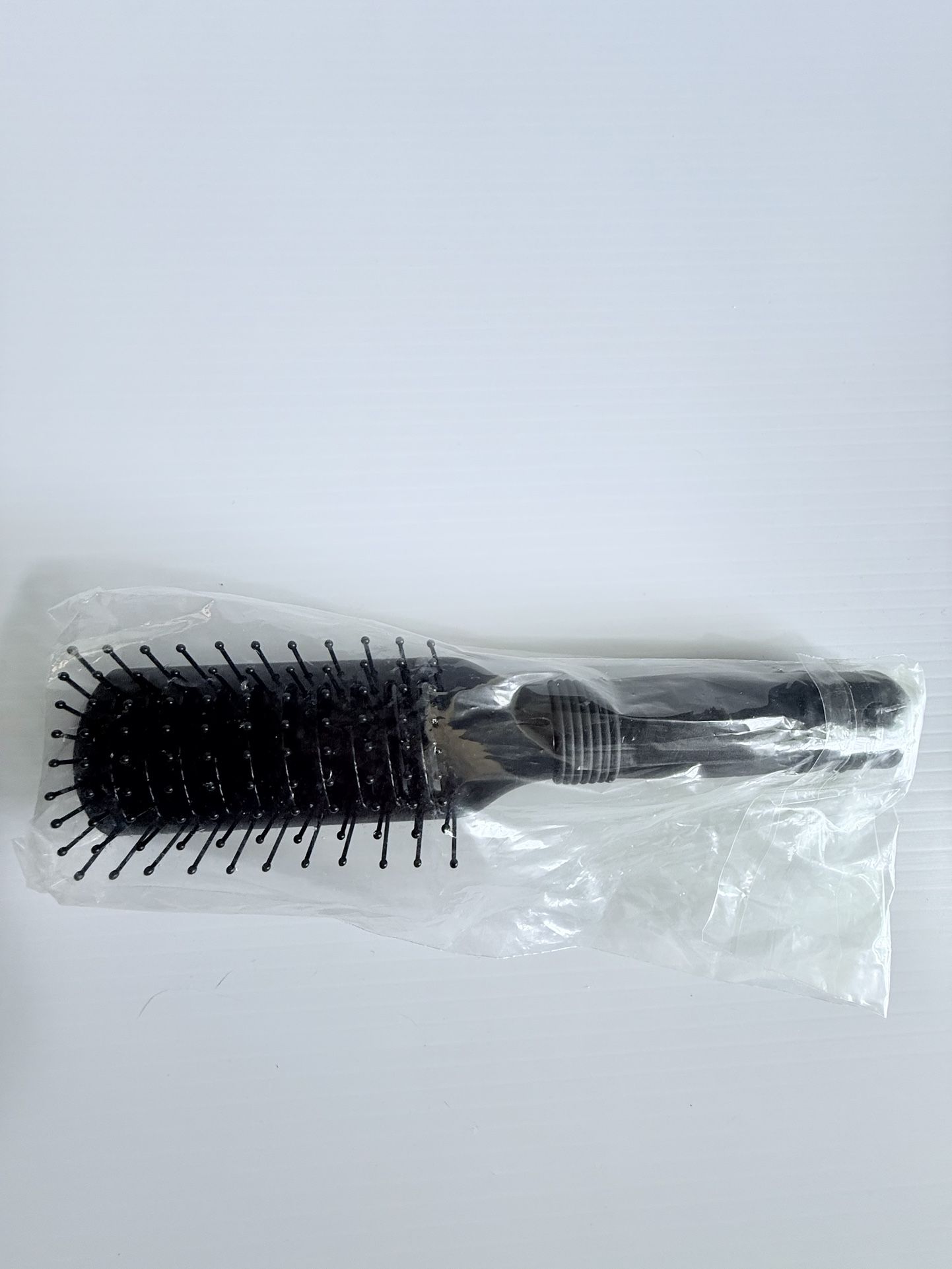 Black Style Vented Hair Brush with Ball-Tip Bristles — New in Plastic Packaging