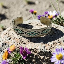 Sterling Silver Native Inlay Turquoise Bracelet