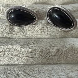 Black Onyx Teardrop Crystal Statement Ring in Designer by FOXLARK Collection Adjusts to size 6,7,8,9, or 10