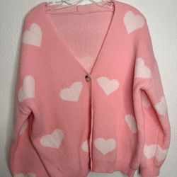 Heart Knit Cardigan Sweater