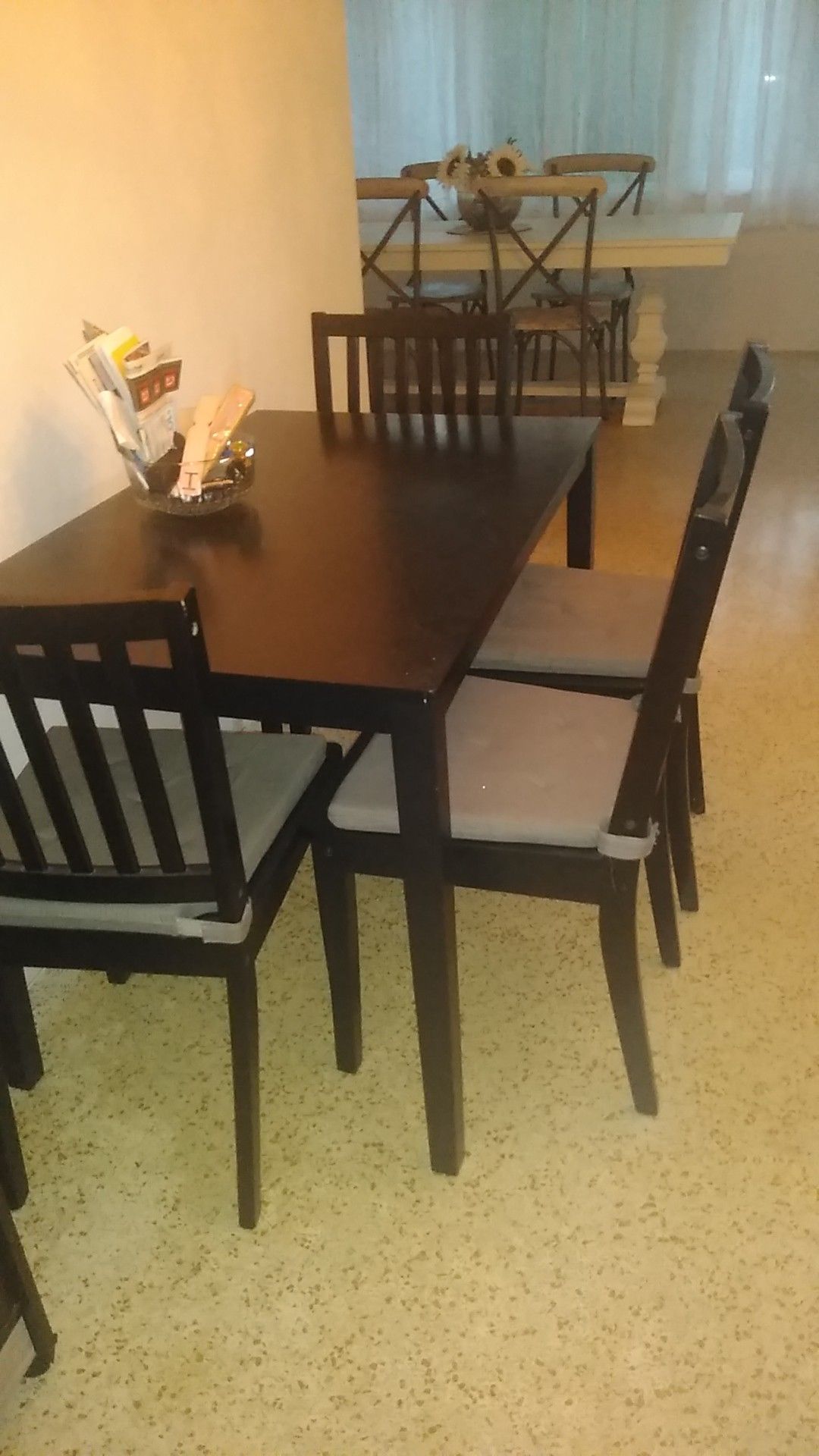 Kitchen table and chairs with cushions