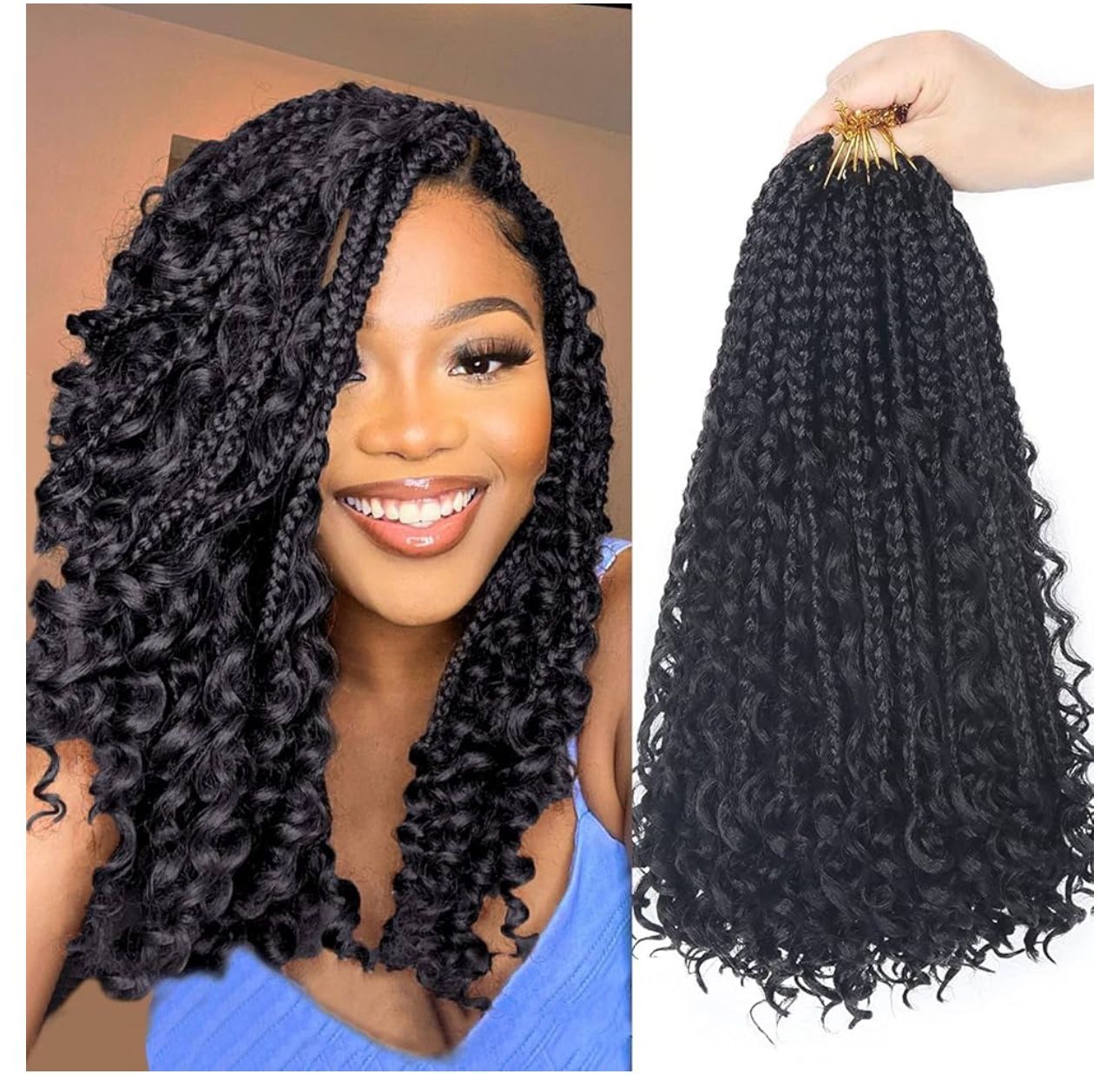 4 Bundles of Box Braid Crochet Extensions