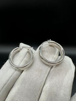 3/4" SILVER PLAIN HOOPS #34361