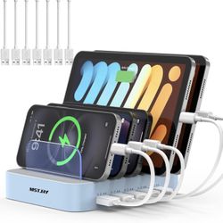 MSTJRY Charging Station for Multiple Devices : 5 Port Multi USB-A Charger