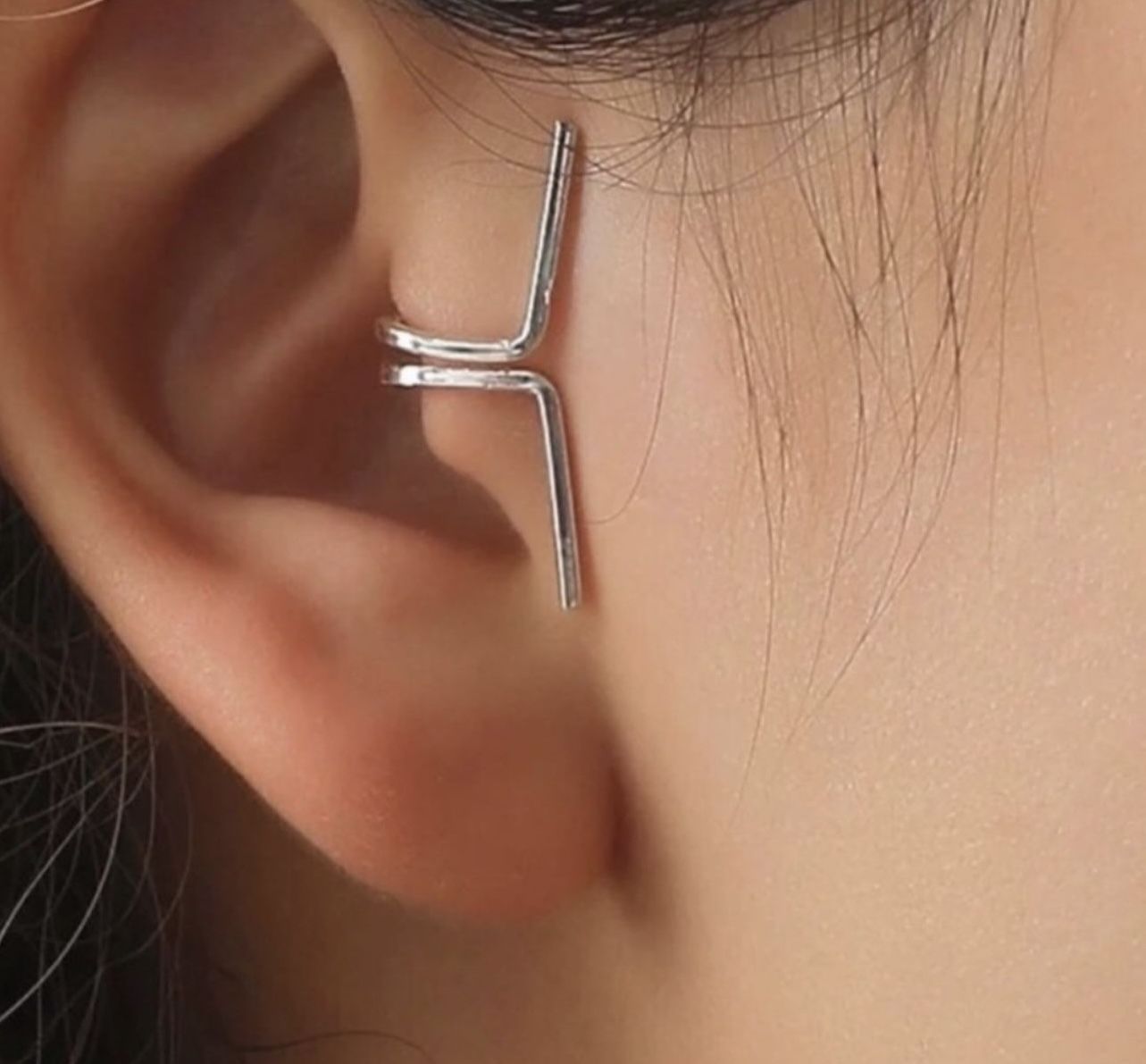 New Women’s Unisex Silver Cuff Earrings Jewelry Gift