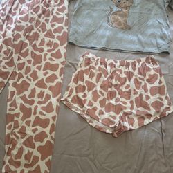 New cute women’s Pajama 3 pcs Set with Animal Print size XL
