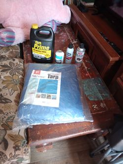New 15 x 19 tarp. New one gallon anti freeze. New 1 can r134, new mass air sensor cleaner