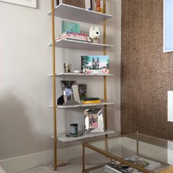 Industrial 5-Tier Wall-Mounted Ladder Shelf