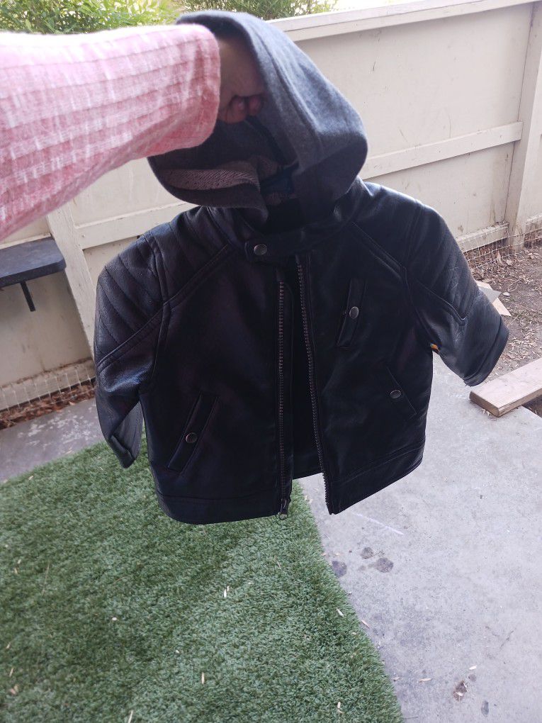 Leather Hoodie Jacket  