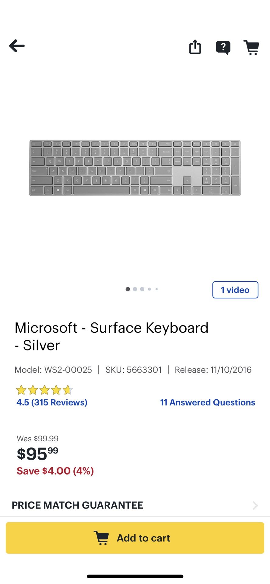 Microsoft Surface keyboard