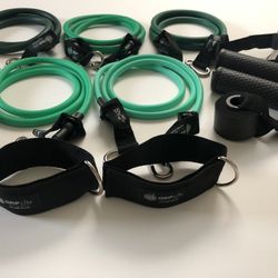 Cables Resistance Bands Set (stackable 150lbs & hypoallergenic) 