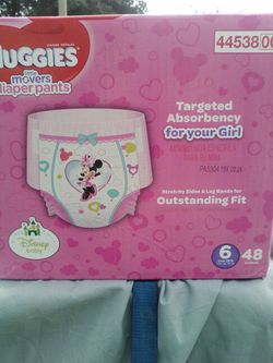 Huggies Little Movers Diaper Pants (Girl's Mini Mouse Edition) Size (6) 48ct