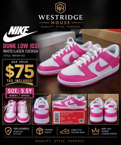 Nike Dunk Low GS White Laser Fuchsia