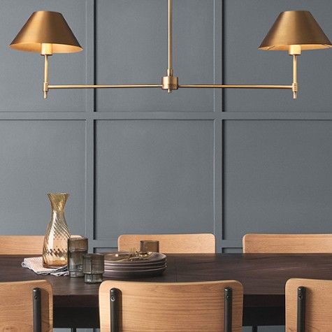 Brand New Threshold Metal Two Arm Shaded Chandelier Ceiling Light Brass