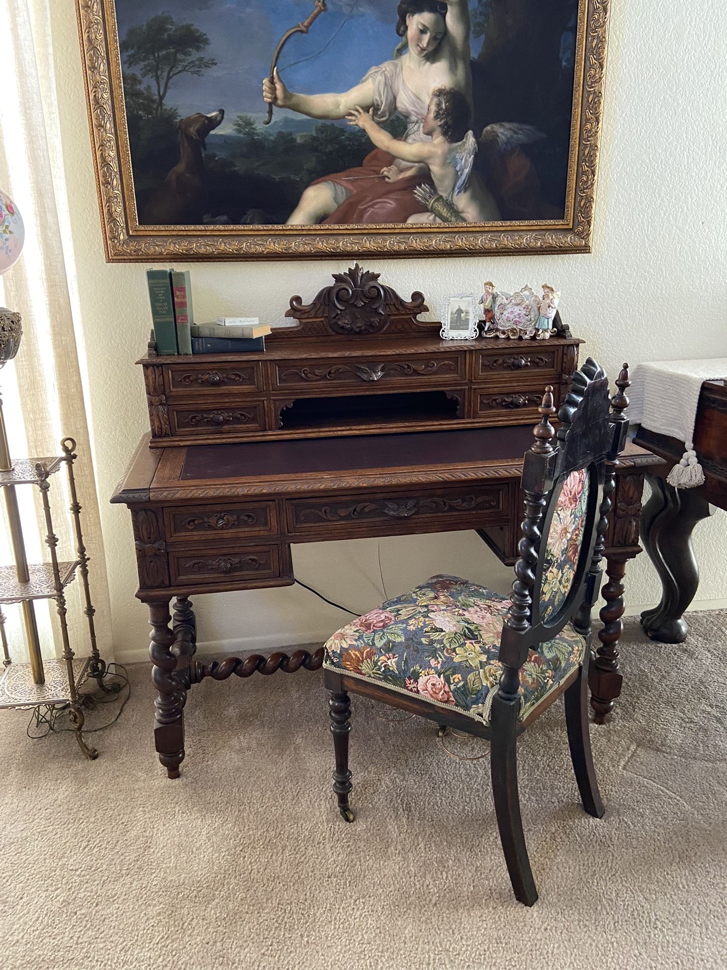 Antique French Renaissance Revival Hunt Desk