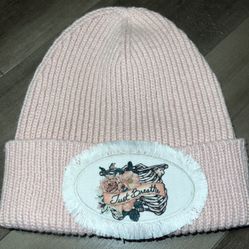 Custom Beanie with Patch “ JUST BREATHE” 