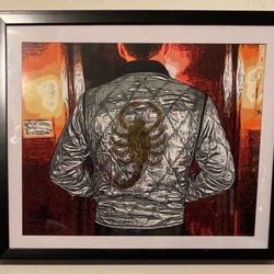 Custom art piece from the movie drive starring Ryan gosling scorpion jacket