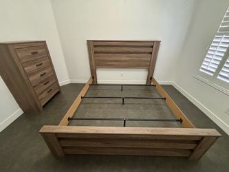 Sell or Swap: Ashley Zelen King Panel Bed + Matching 5‑Drawer Chest — $600 for both