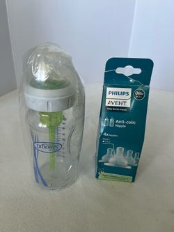 Dr. Brown's Natural Flow 9 Ounce Glass Baby Bottle Level 1 Nipple