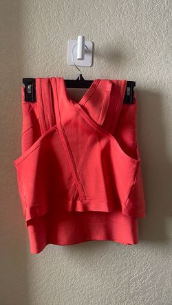 Red Bandage Crop Top and Skirt