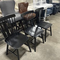 Old Fashioned Farm House Solid Wood Dining Chairs Set of 4