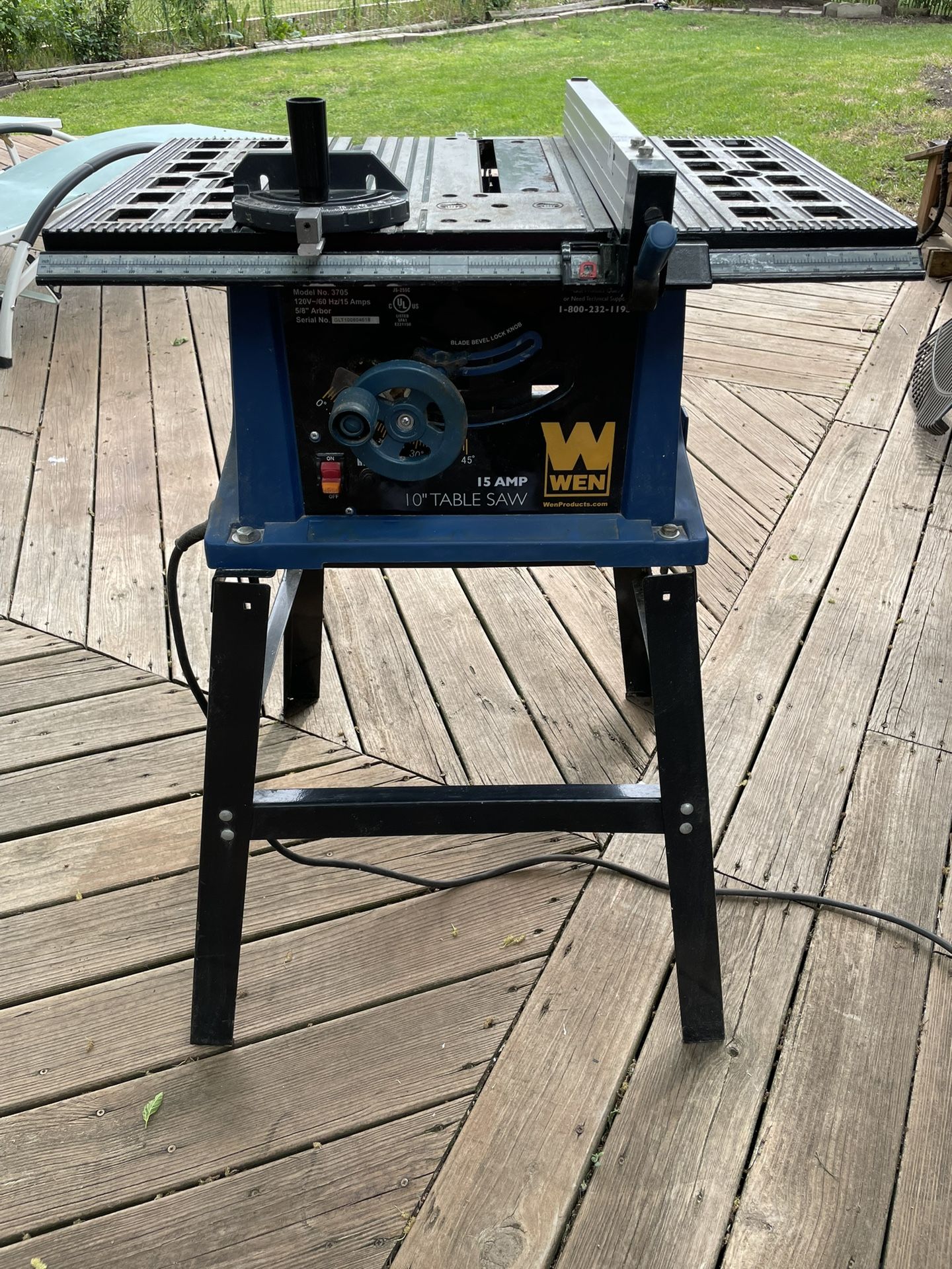 WEN 10-inch table saw 15amp