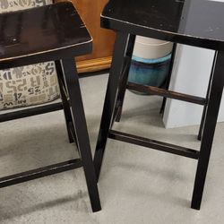 Wood,  Bar Height Stools , Pair