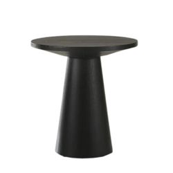 Black Wooden Round Side Table