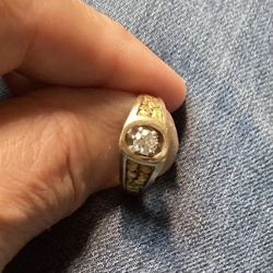 14kg. w Almost a full Carat Diamond w Real Gold Nuggets 11” Ring  