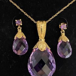 14K GOLD AMETHYST NECKLACE 